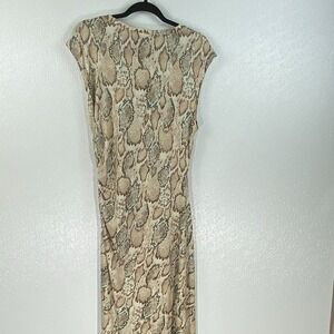 LONG SNAKE SKIN CREAM, BROWN & BLUE